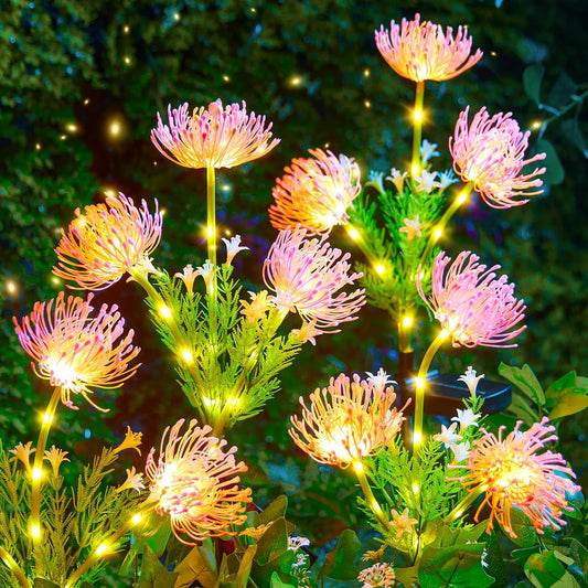 🌷Chikalabs Garden Pink Solar Flower Lights - 4 Pack LED Outdoor Garden Lights