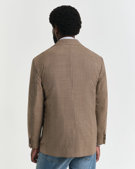 Relaxed Fit Gingham Checked Blazer