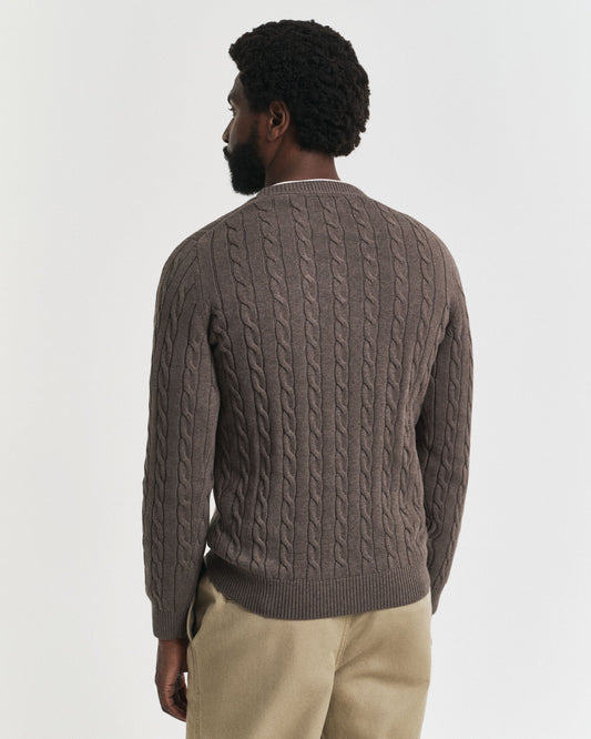 Cotton Cable Knit Crew Neck Sweater