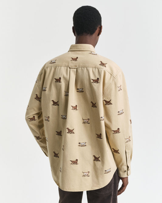 Relaxed Fit Embroidered Twill Shirt