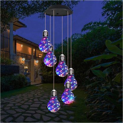 🔥2025 BEST GIFT TO FAMILY🔥Colorful LED Solar-Powered Light Bulb Wind Chimes