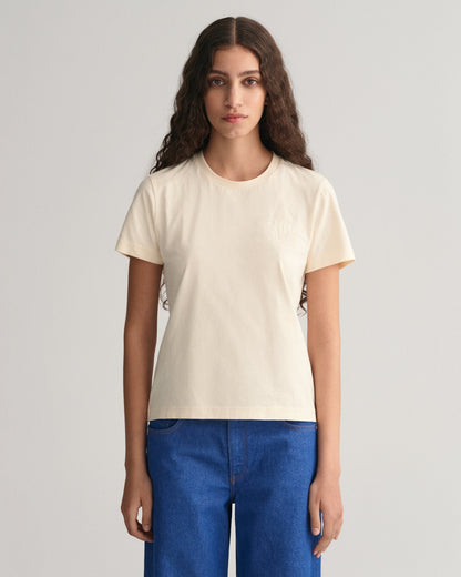 Women's Tonal Shield T-Shirt - LINEN