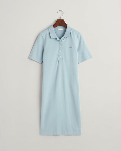Women's Shield Piqué Polo Dress - DOVE BLUE