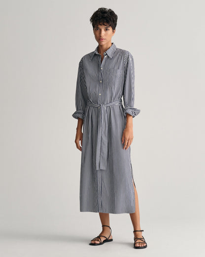 Women's Striped Poplin Shirt Dress - CLASSIC BLUE
