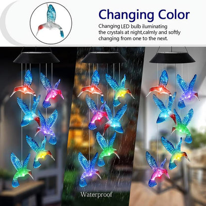 🦋 Beautify Your Garden 2025- ✨Chikalabs Creative Hummingbird Solar Wind Chimes