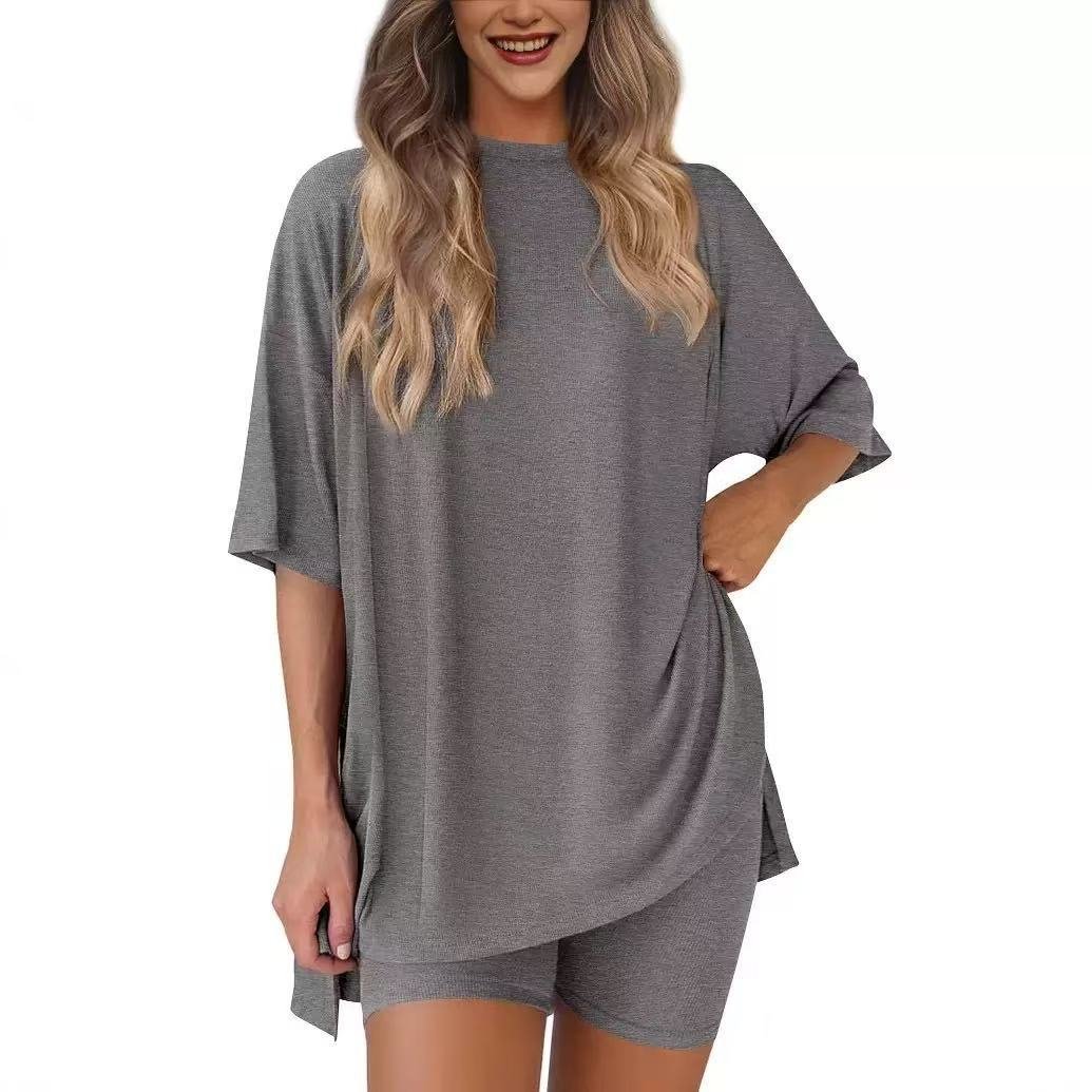 🔥Last Day 49% OFF - Women's Oversized Casual T-Shirt Shorts Suit Stretch Two-Piece Set