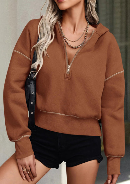 ⏰LAST DAY SAVE 59%💥Women's Fall/Winter Half Zip Hoodie Pullover