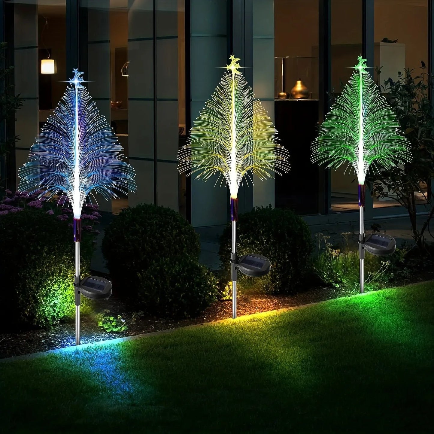 🎄Chikalabs 7 Color Changing Solar Christmas Trees Lights🎄