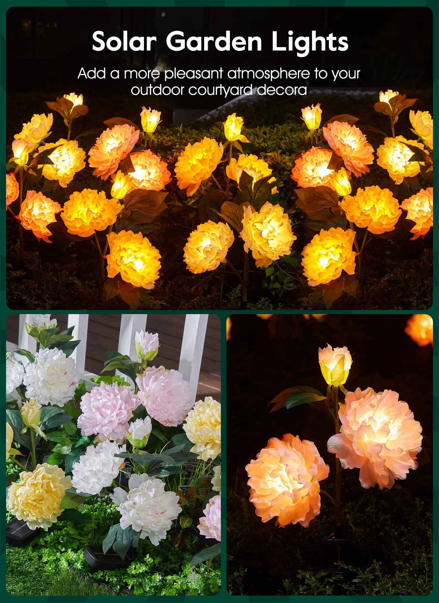 💐Chikalabs Garden Rose Solar Flower Lights