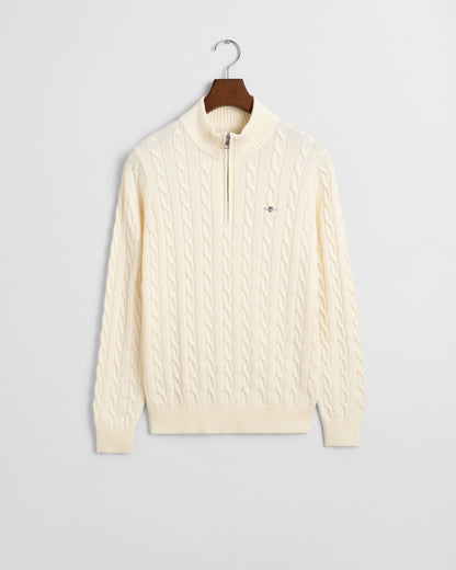 Teens Cotton Cable Knit Half-Zip Sweater
