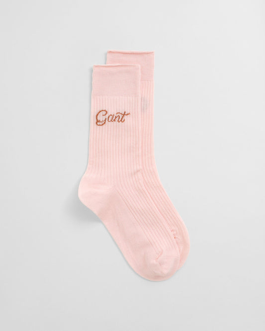 Script Ribbed Socks