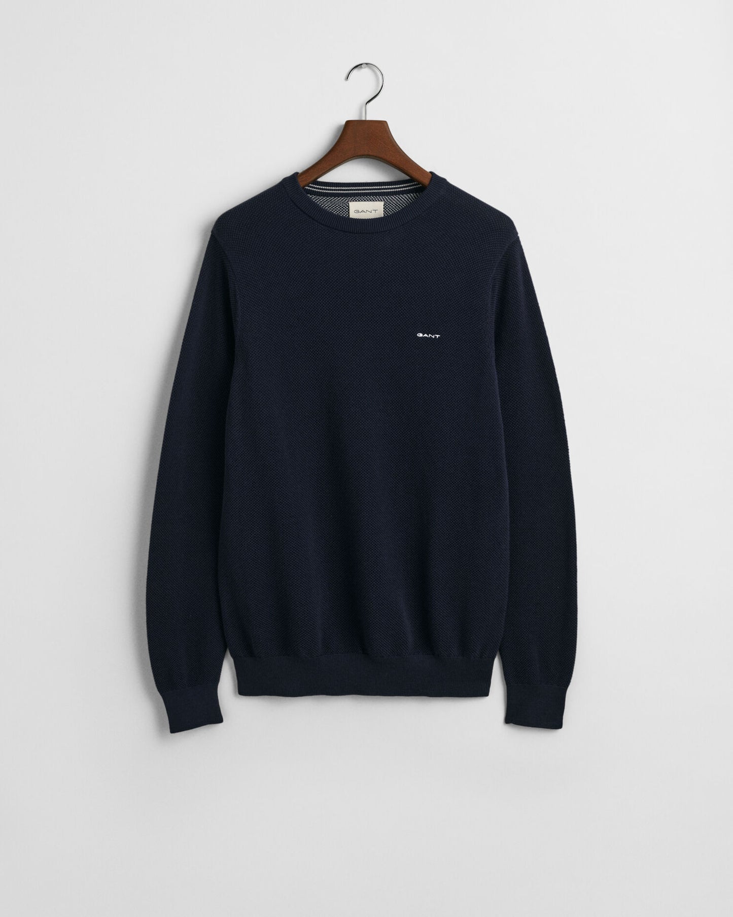 Cotton Piqué Crew Neck Sweater