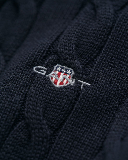 Teens Cotton Cable Knit Half-Zip Sweater