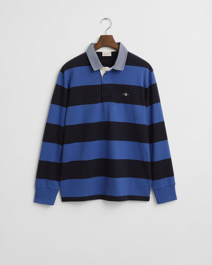 Chambray Collar Striped Heavy Rugger