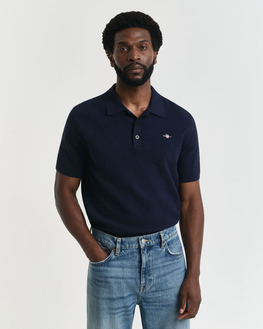 Textured Cotton Polo Shirt