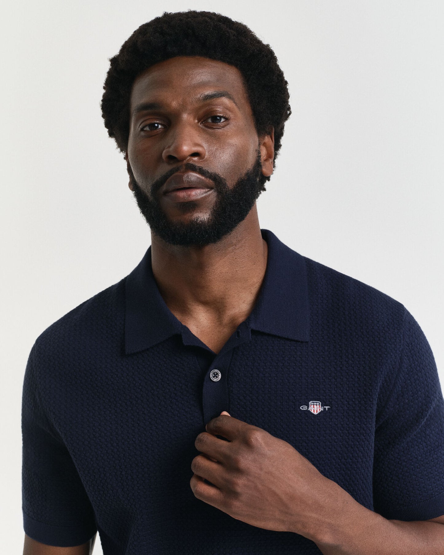 Textured Cotton Polo Shirt