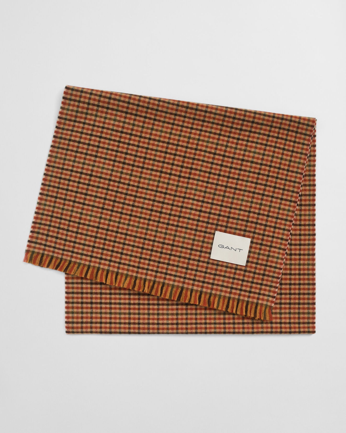 Wide Wool Gingham Scarf