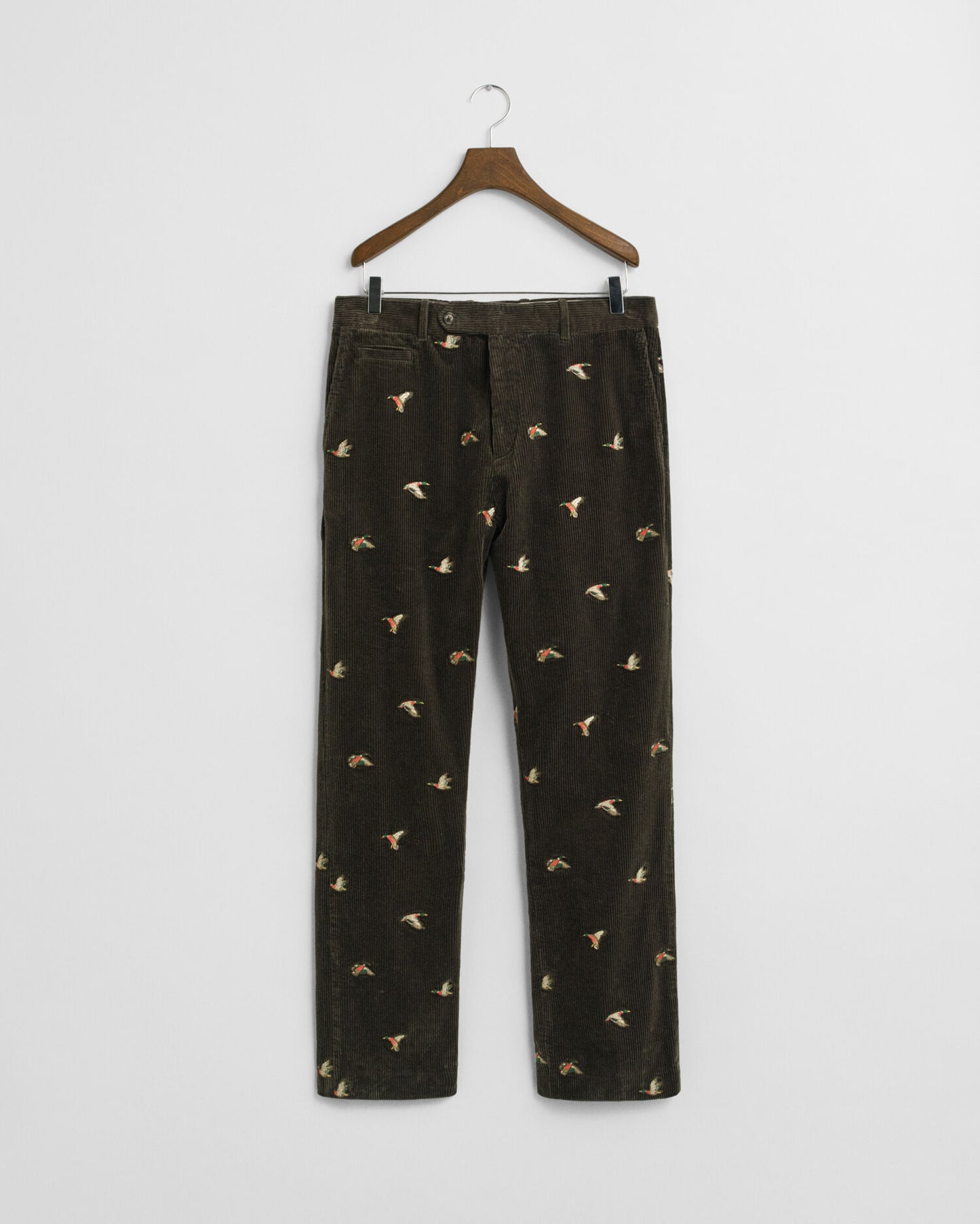 Straight Fit Embroidered Corduroy Pants