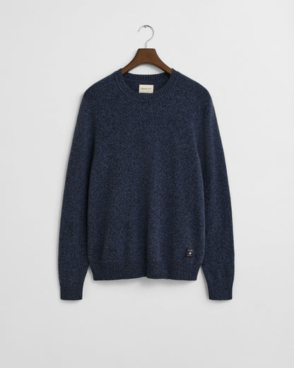 Wool Blend MoulineCrew Neck Sweater