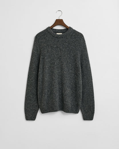 Wool Blend Nepps Crew Neck Sweater