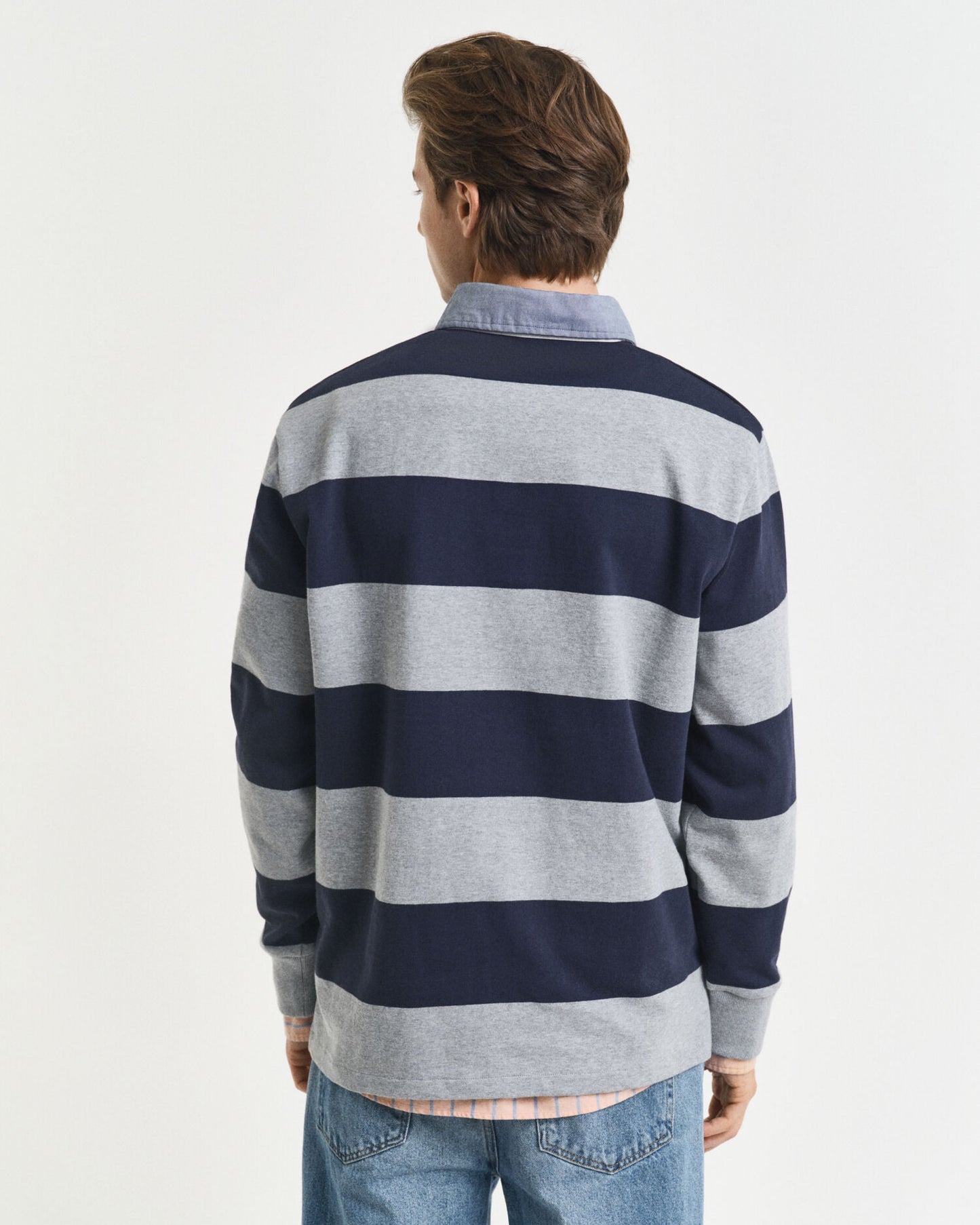 Chambray Collar Striped Heavy Rugger
