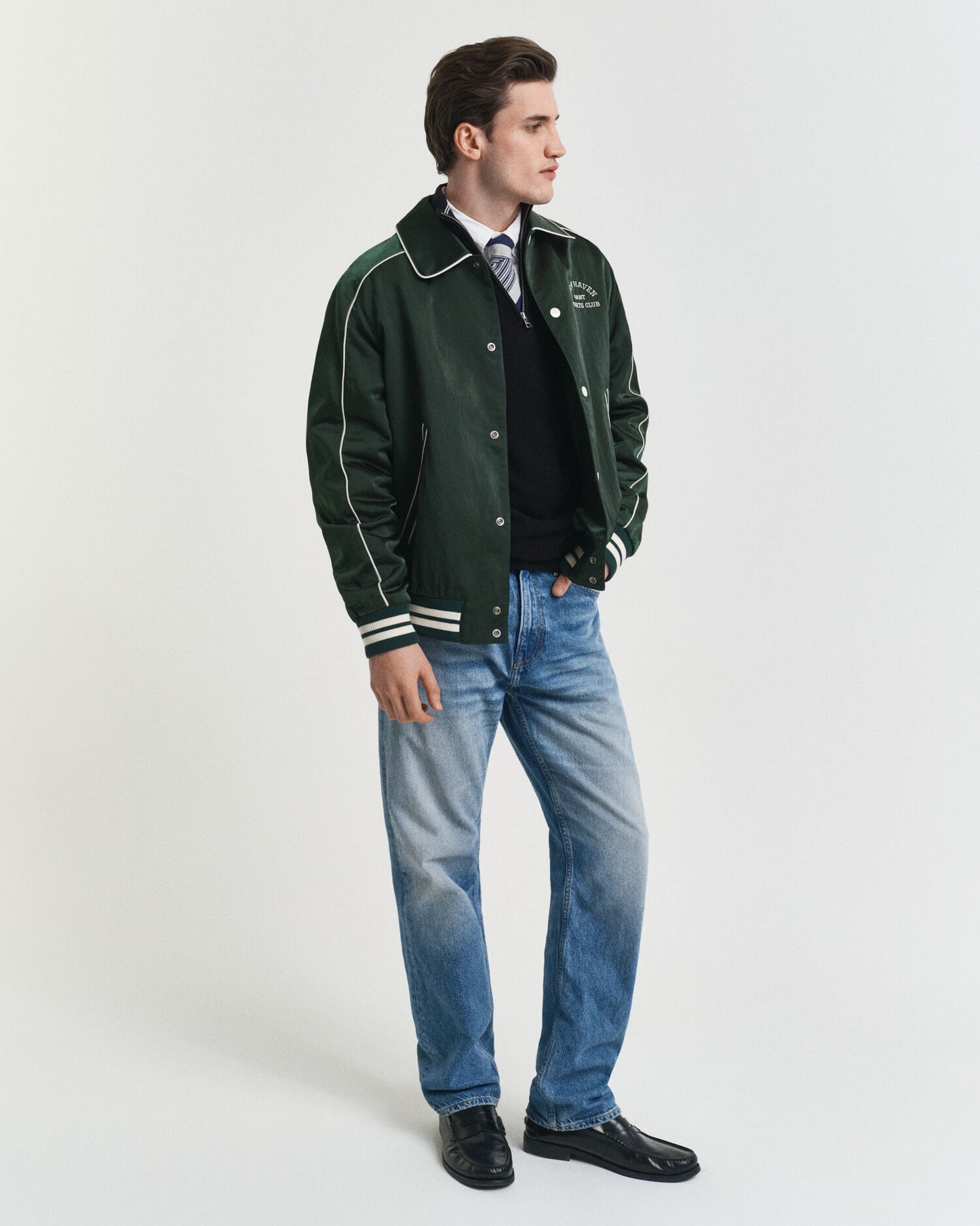 Cotton Piqué Half-Zip Sweater