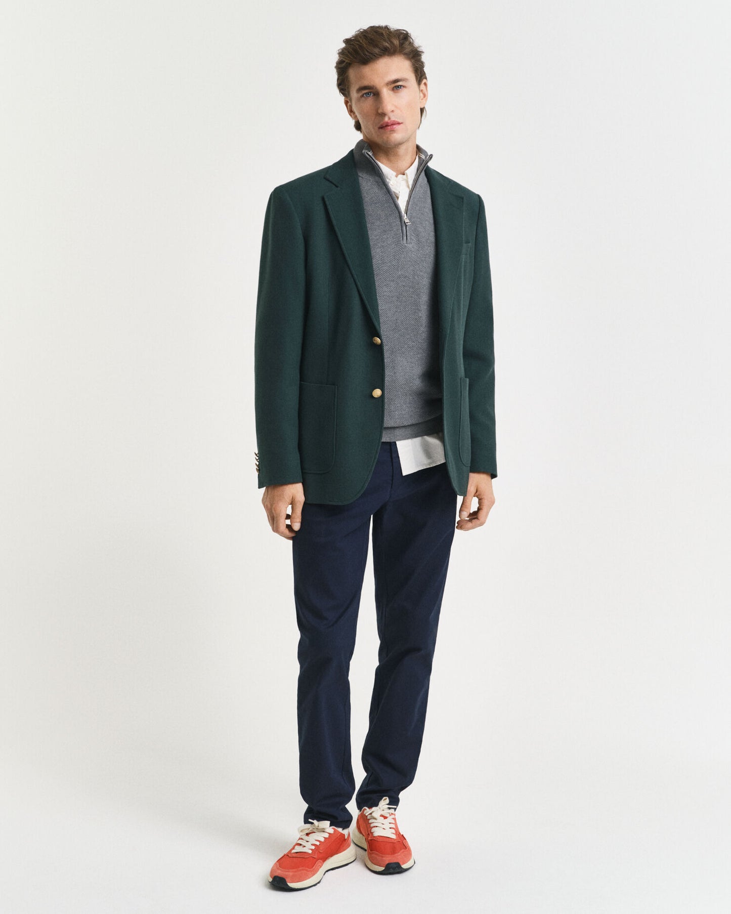 Cotton Piqué Half-Zip Sweater