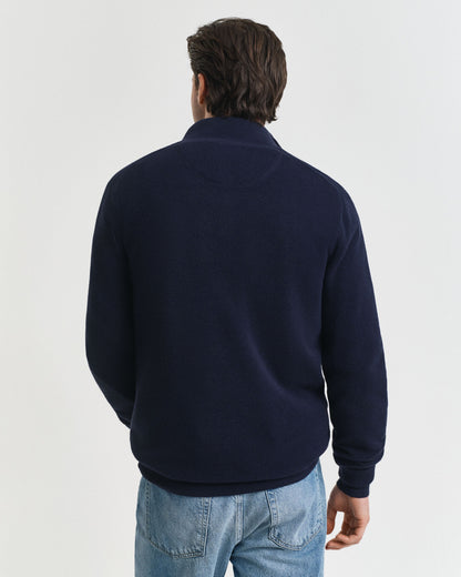 Cotton Piqué Half-Zip Sweater