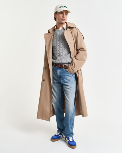 Cotton Cable Knit Crew Neck Sweater