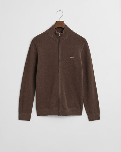 Cotton Piqué Zip Cardigan