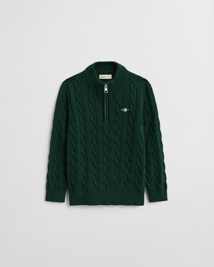 Kids Cotton Cable Half-Zip Sweater