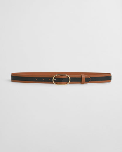 Striped Leather Belt