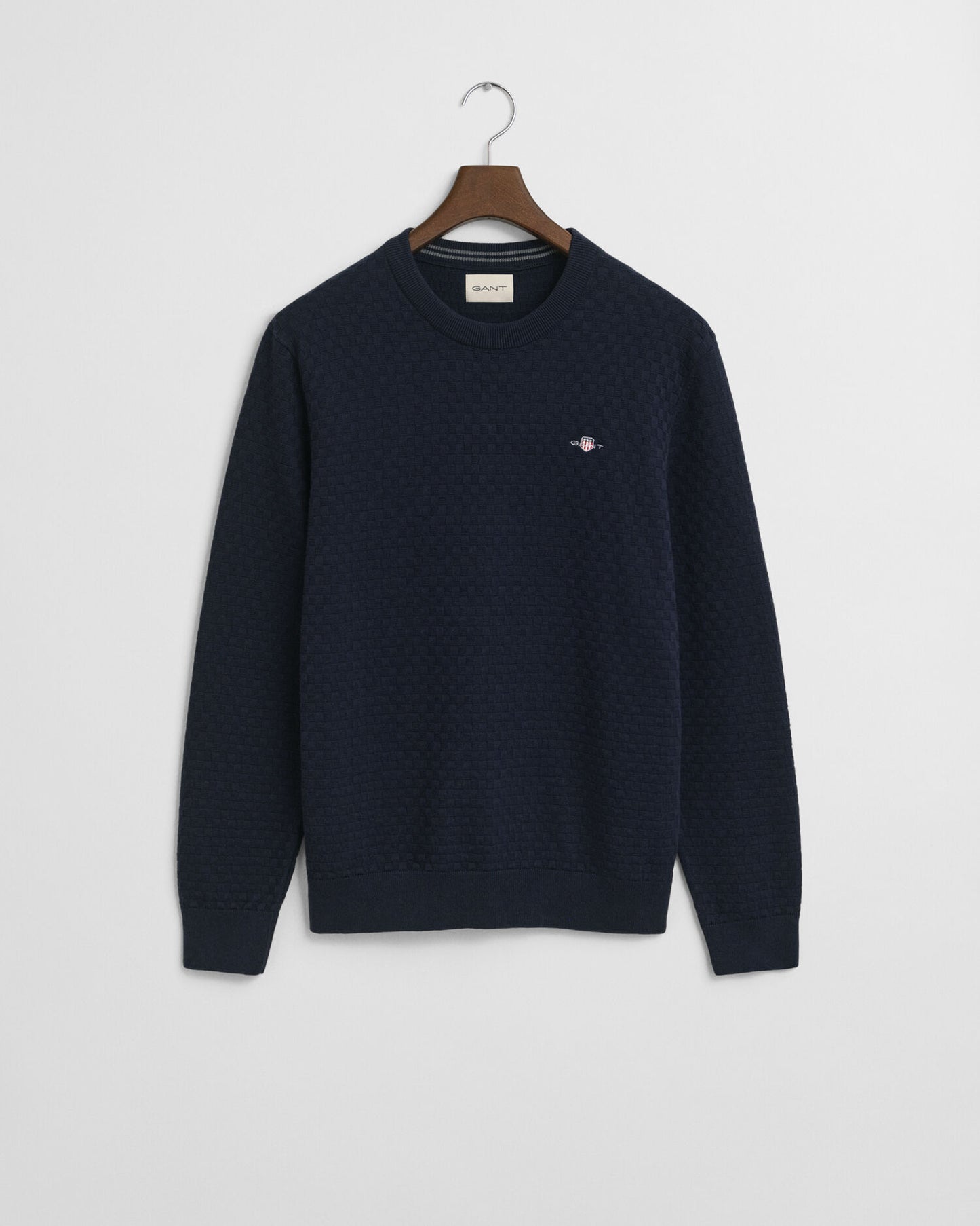 Micro Textured Crew Neck Sweater