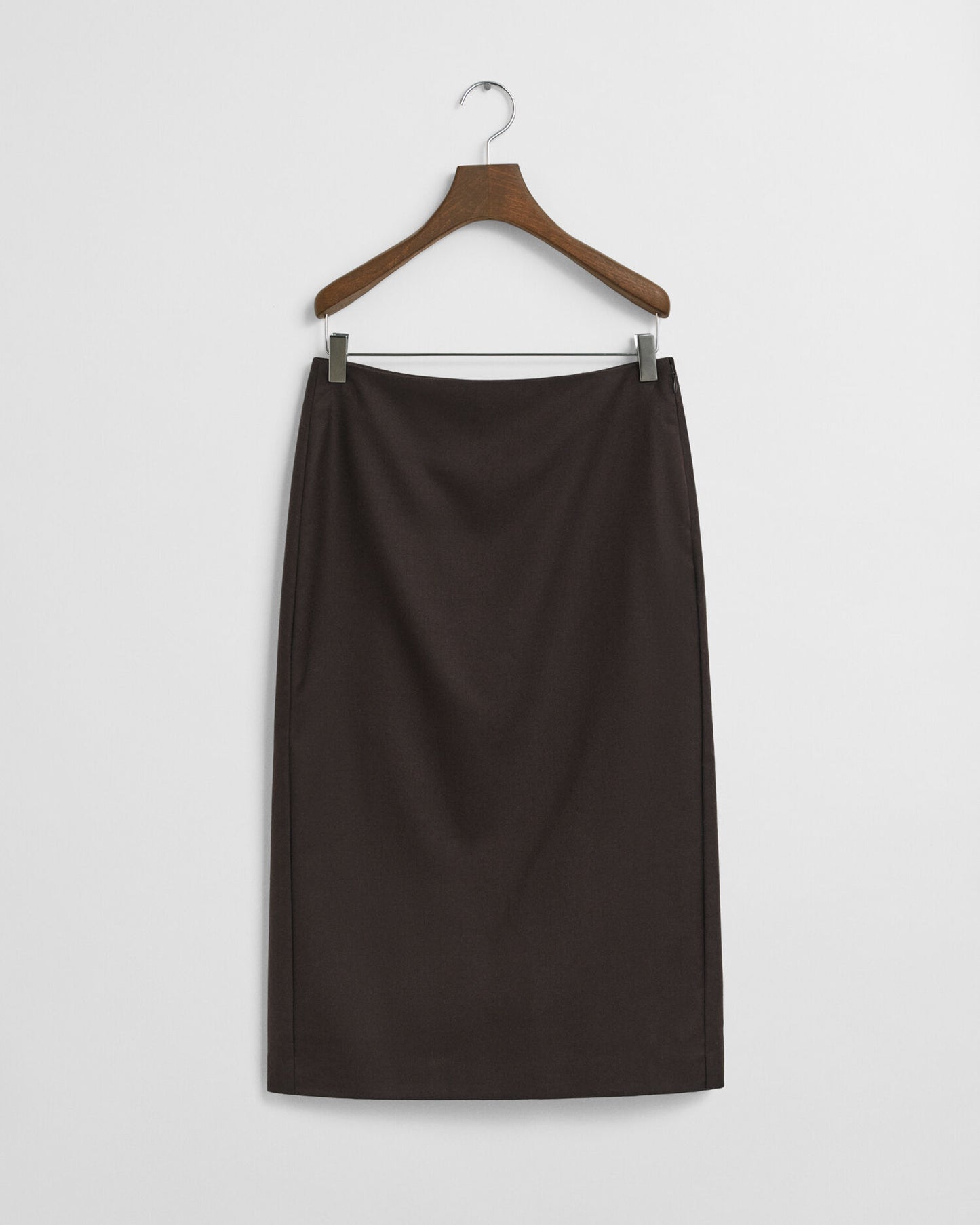 Wool Blend Midi Pencil Skirt