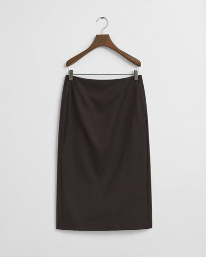 Wool Blend Midi Pencil Skirt
