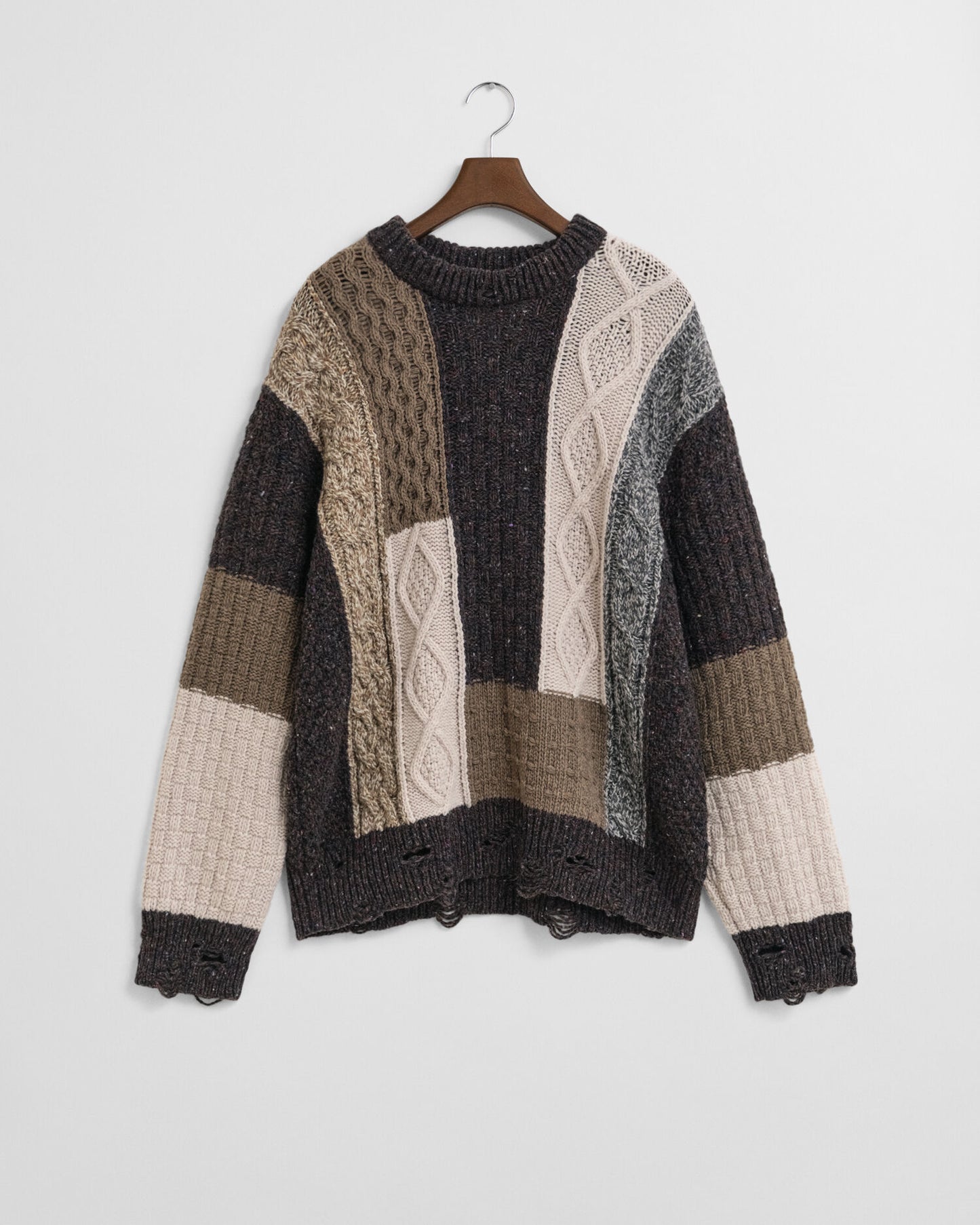 Patchwork Crew Neck Sweater