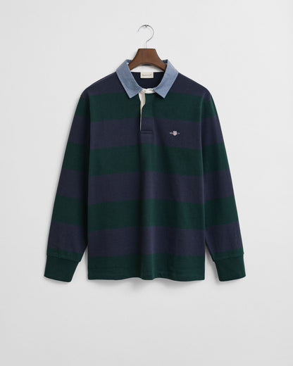 Chambray Collar Striped Heavy Rugger