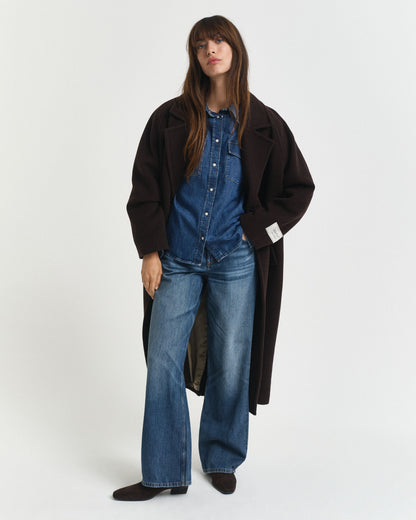 Regular Fit Puff Sleeve Denim Shirt