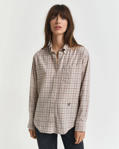 Relaxed Fit Checked Brushed Flannel Shirt
