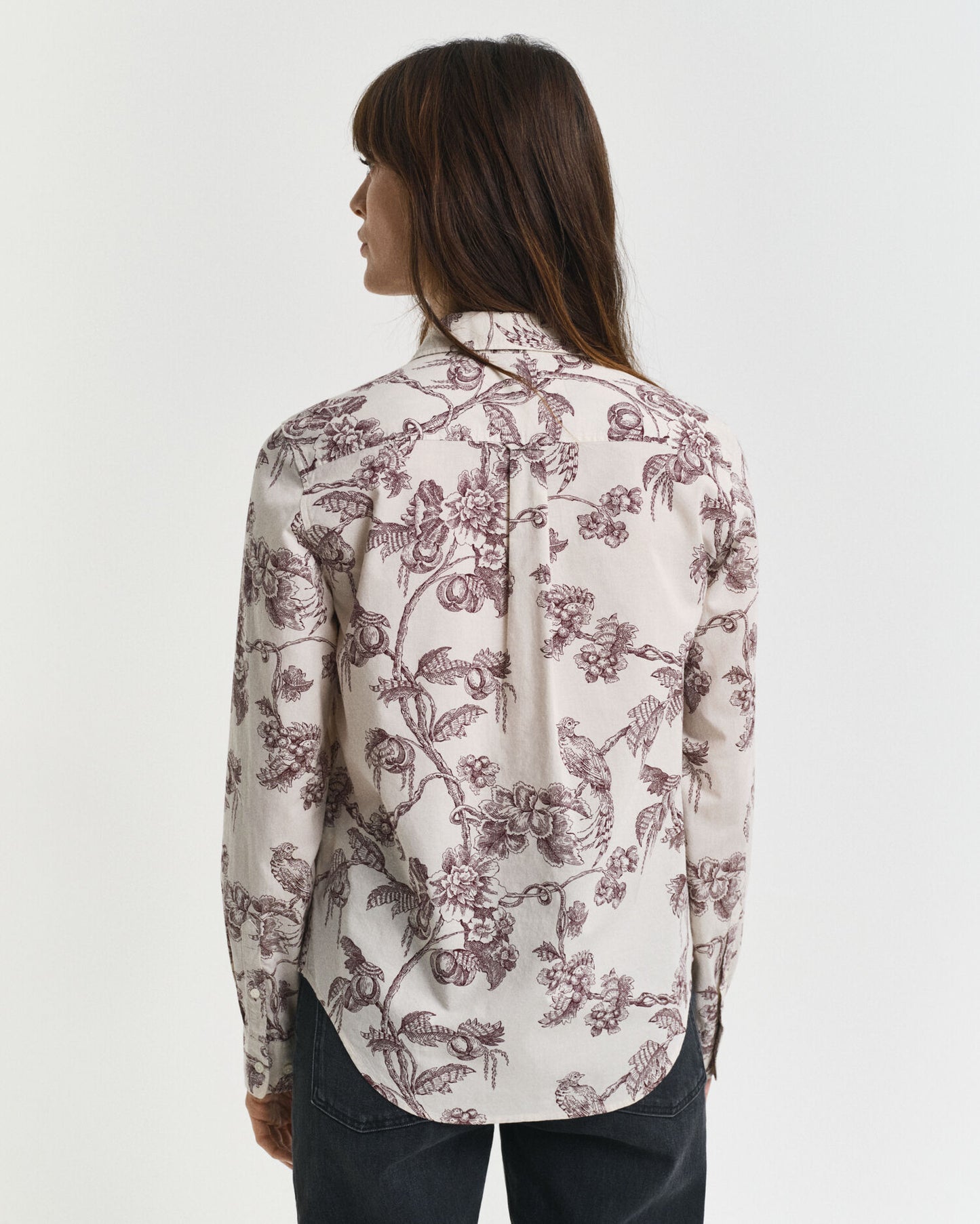 Regular Fit Tree Printed Cotton Voile Shirt