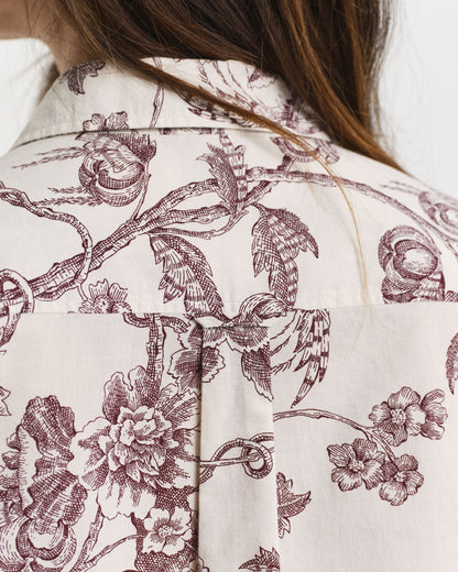 Regular Fit Tree Printed Cotton Voile Shirt