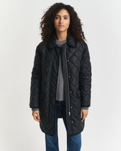 Quilted Corduroy Trim Coat