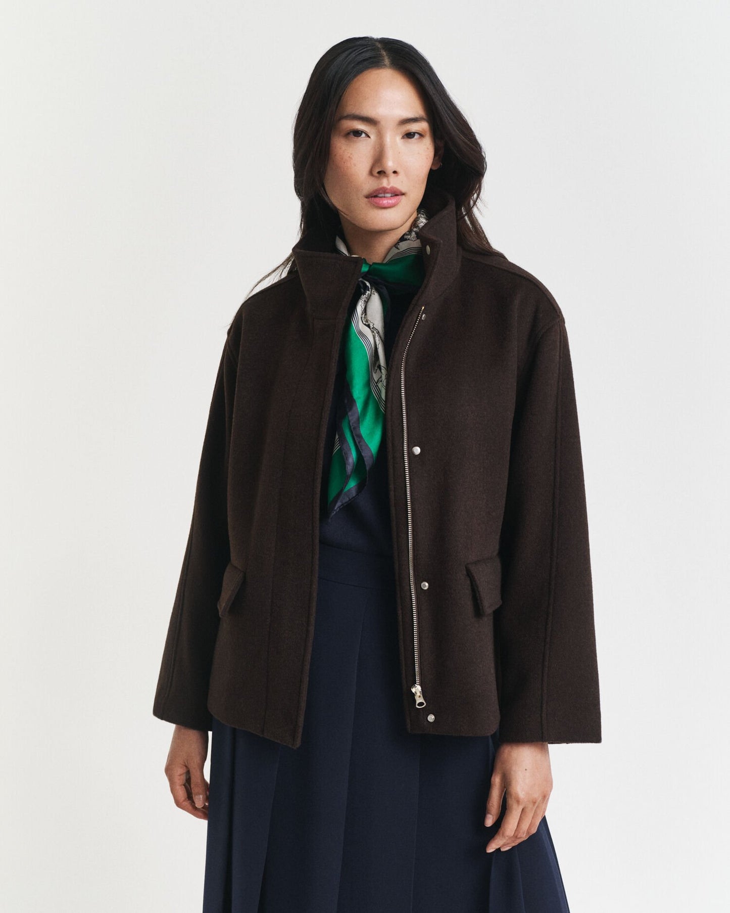 Short Wool Zip Jacket