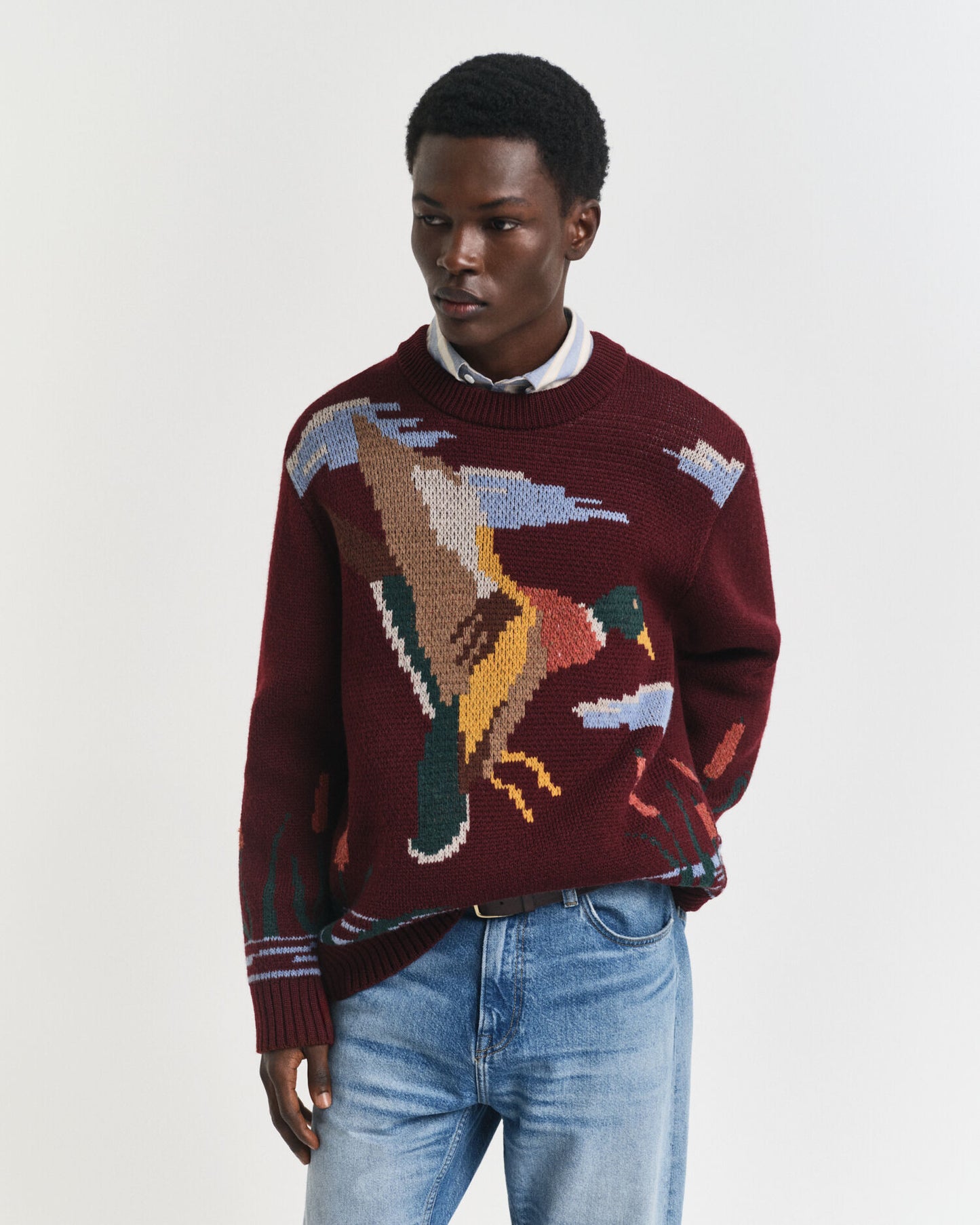 Bird Graphic Crew Neck Sweater