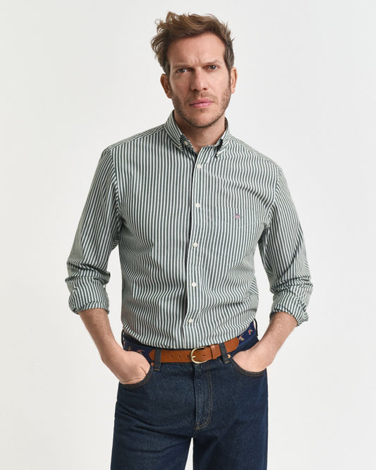 Regular Fit Striped Poplin Shirt