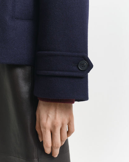 Wool Blend Short Car Coat