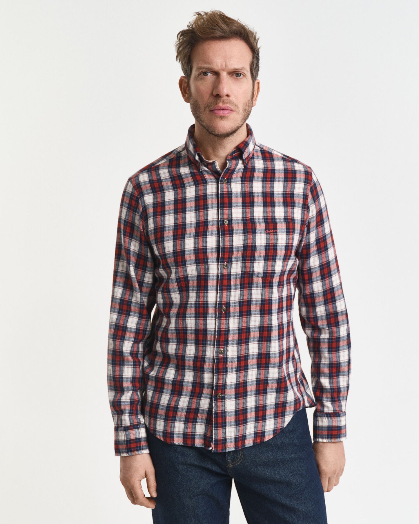 Regular Fit Checked Windblown Flannel Shirt