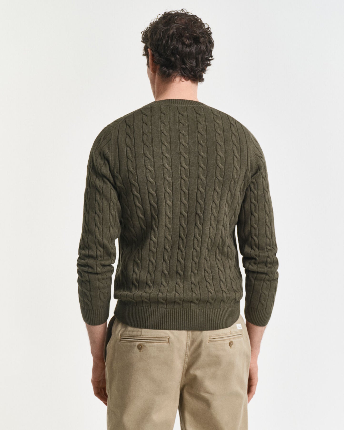 Cotton Cable Knit Crew Neck Sweater