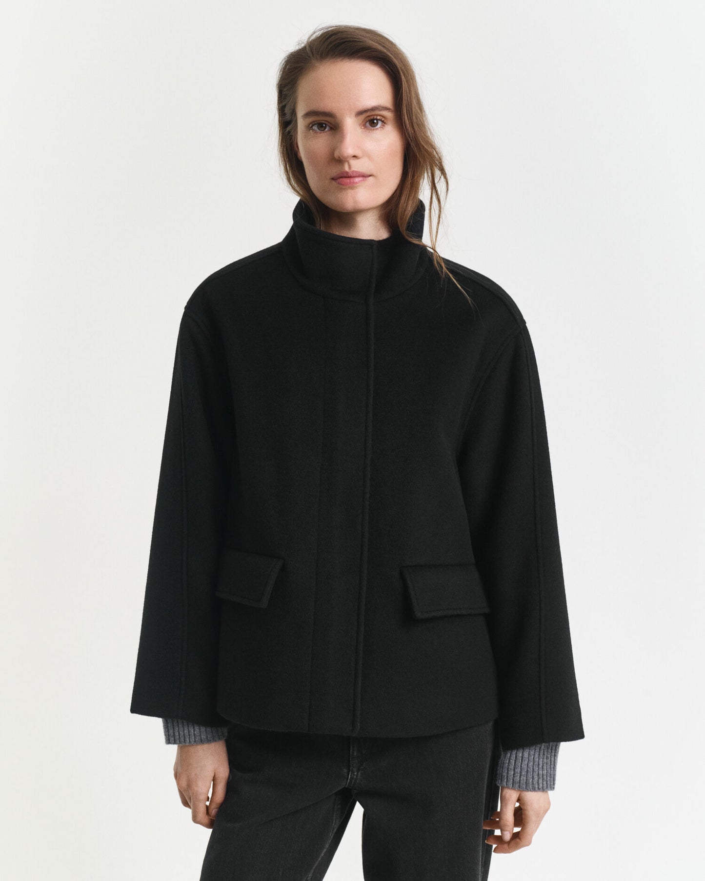 Short Wool Zip Jacket