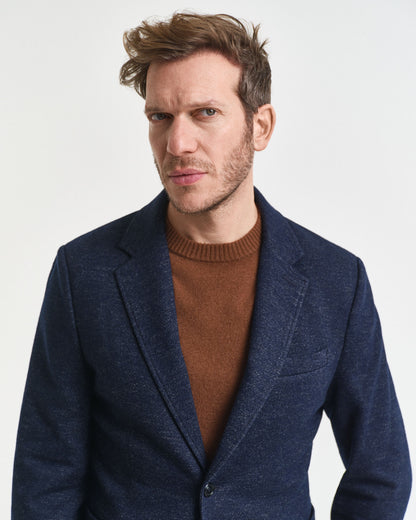 Two-Tone Wool Cotton Jersey Blazer